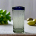 Hand-Blown Mexican Shot Glass | Blue Rim Double Shot Glass Set