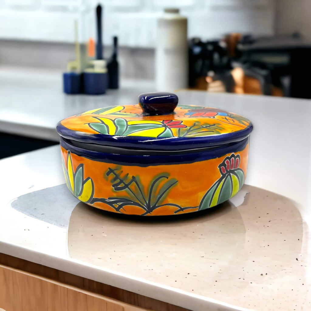 Handmade Talavera Tortilla Warmer | Mexican Sleeping Man Panchito