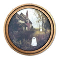 Ghost Cottage Round Framed Canvas Artwork
