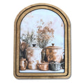 Copper Pots Arch Top Framed Canvas Artwork