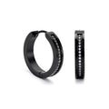 ER411B B.Tiff Black Pavé 34-Stone Hoop Earrings