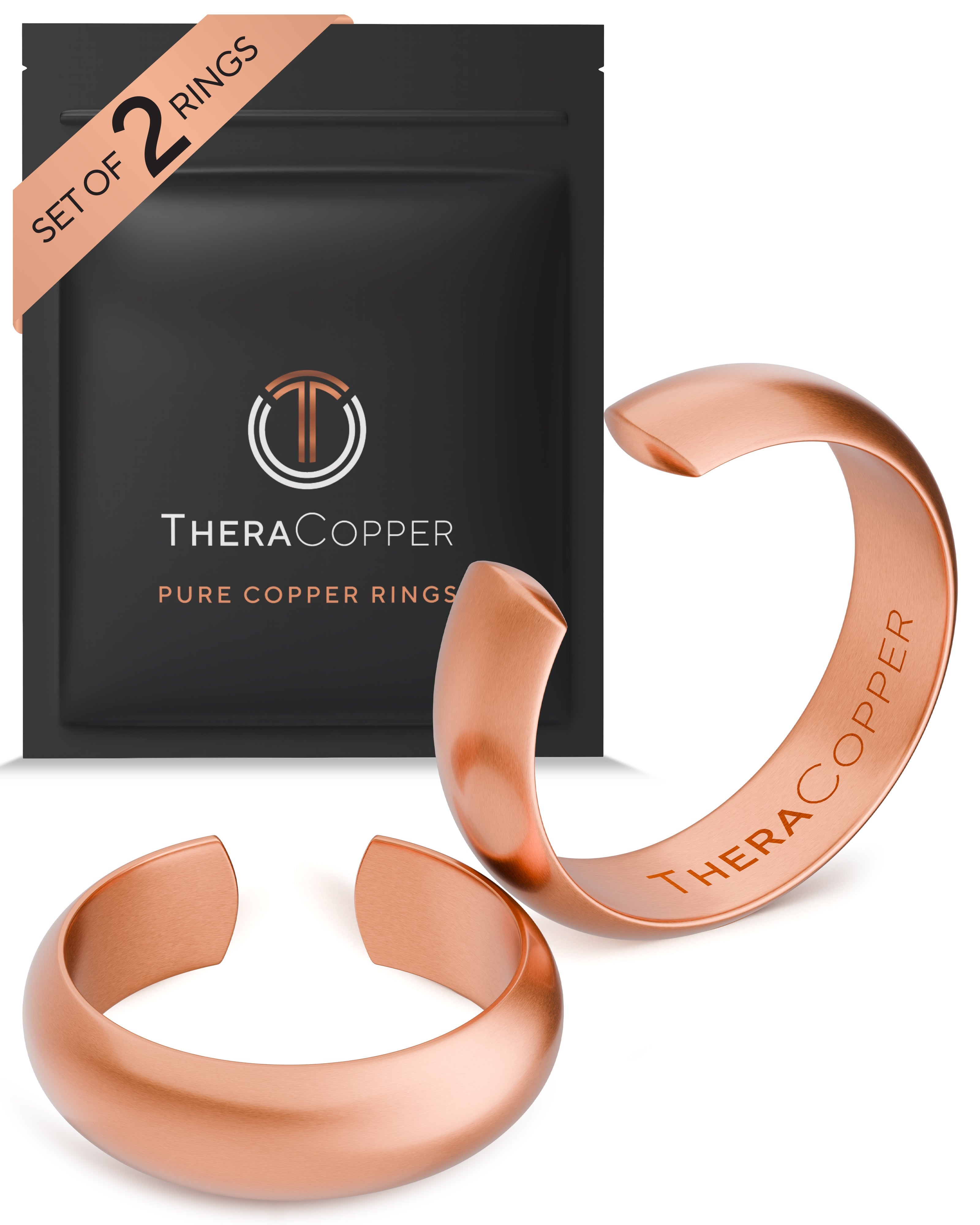 Pure Copper Rings Set - Domed (6mm)