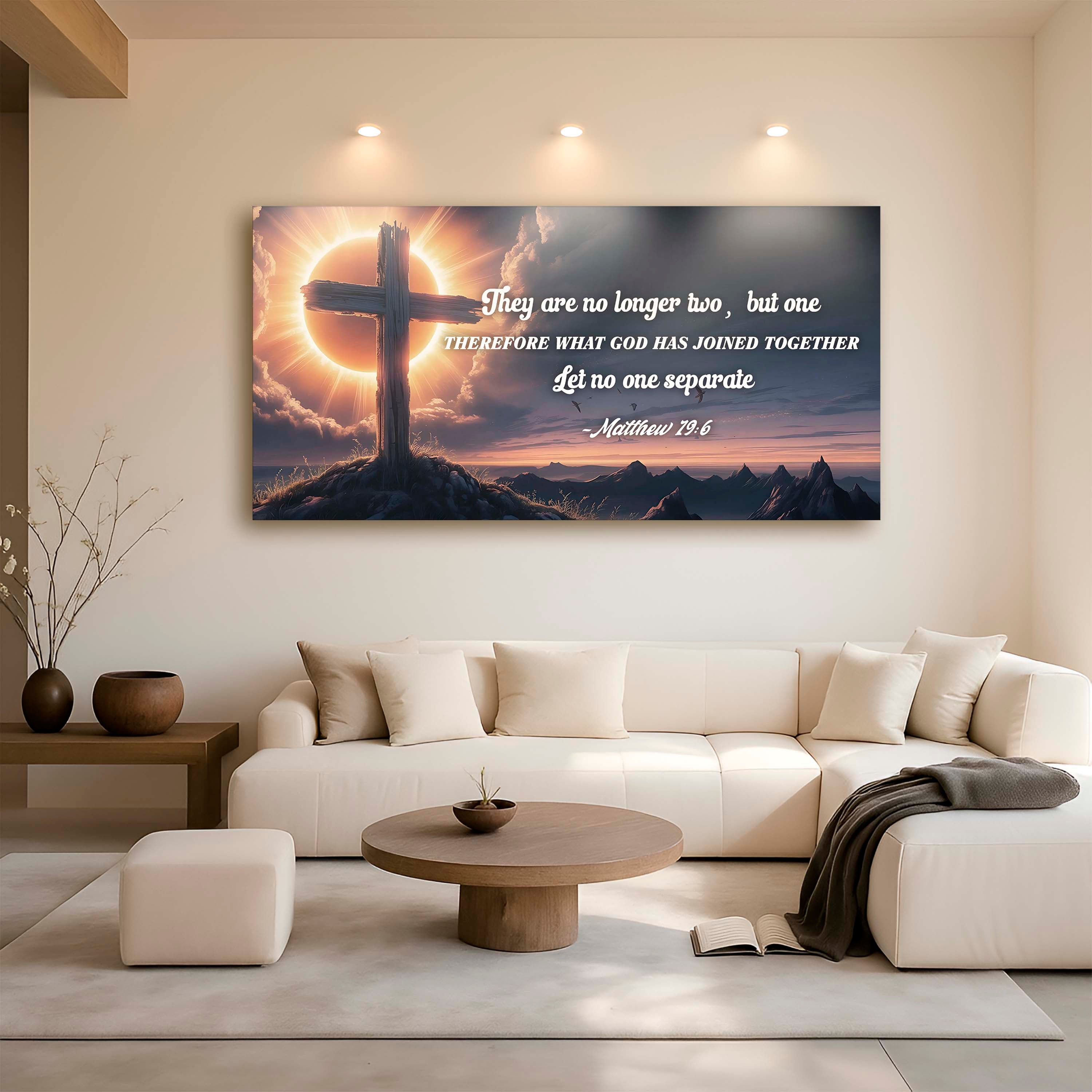 Matthew 19:6 - They Are No Longer Two But One Faith Sign