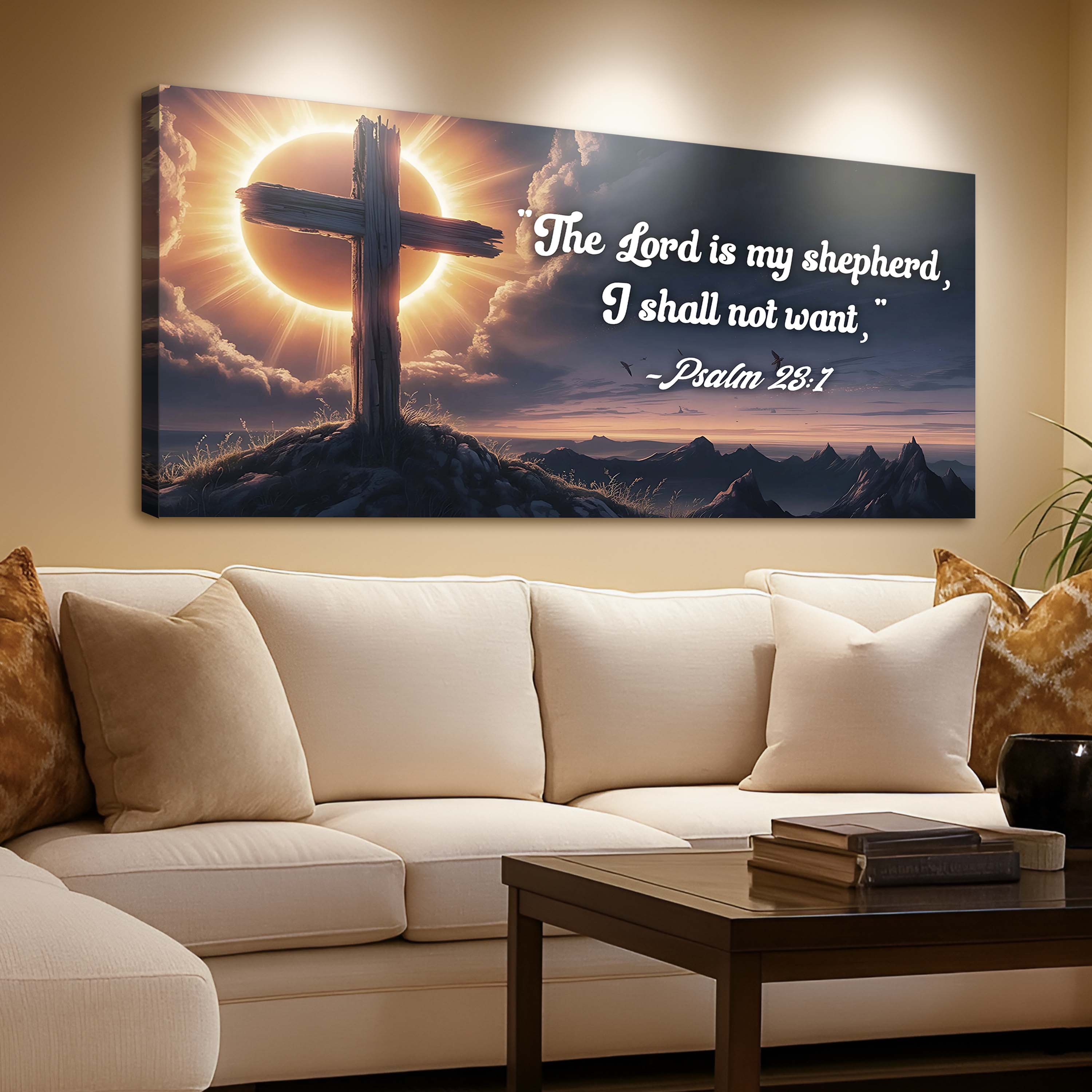 Psalm 23:1 - The Lord Is My Shepherd I Shall Not Want Faith Sign