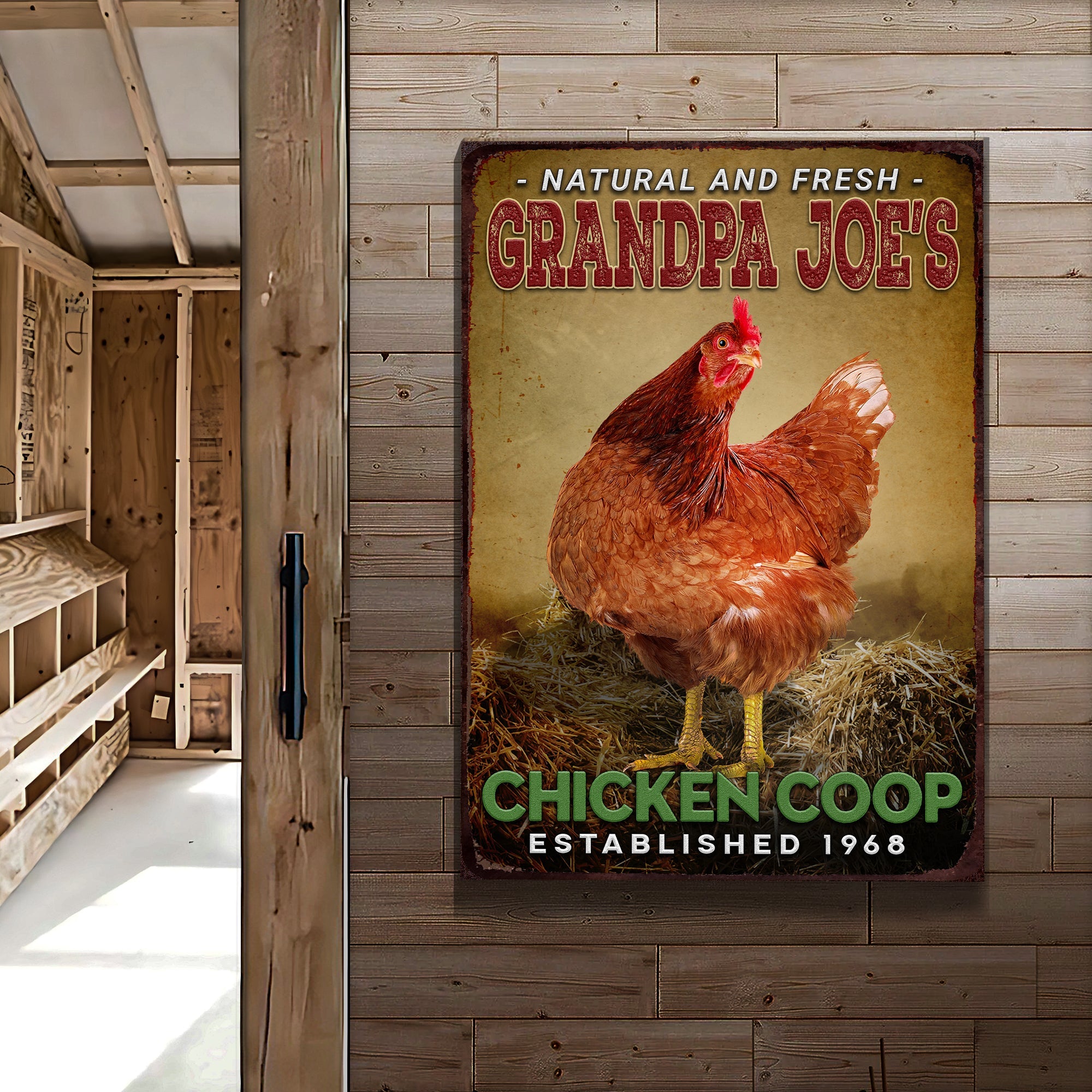 Chicken Coop Natural And Fresh Sign