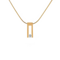 PT089G B.Tiff Gold Hollow Bar Pendant Necklace