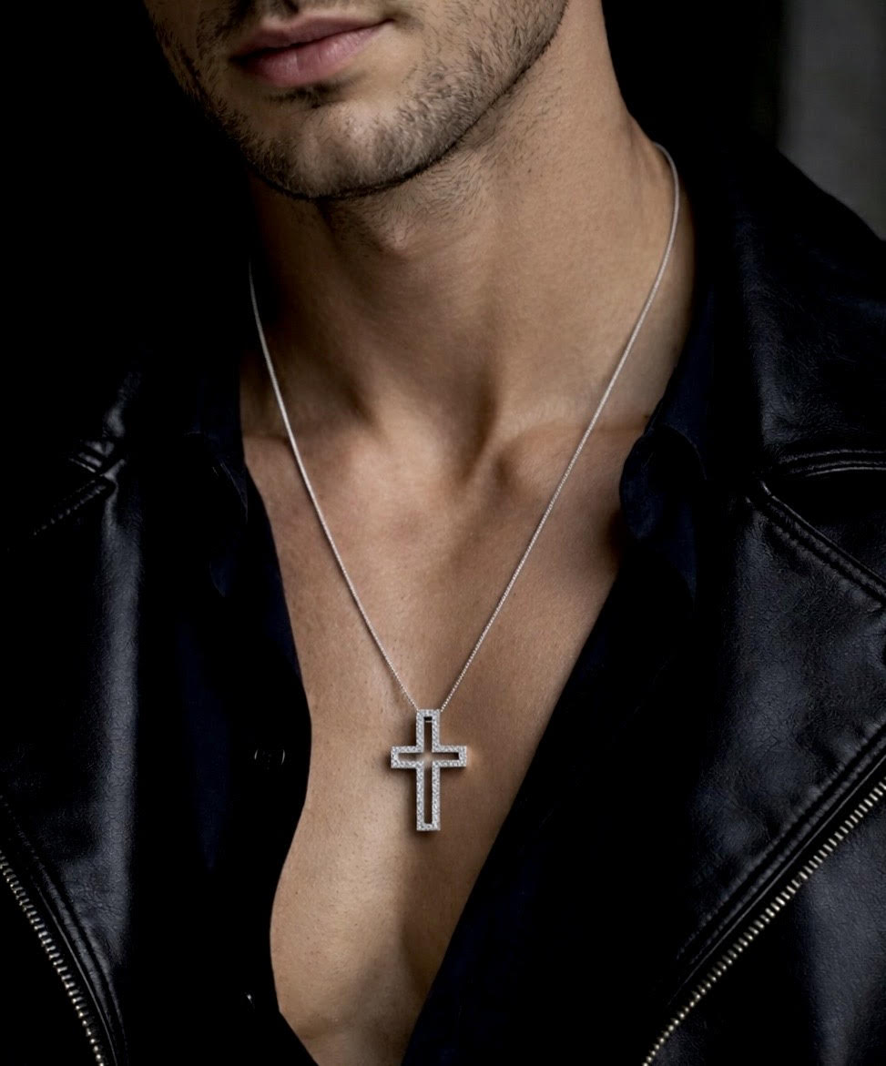 PT098W B.Tiff Lumière Cross Pendant