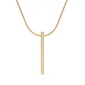 PT107G B.Tiff Gold 18-Stone Bar Pendant