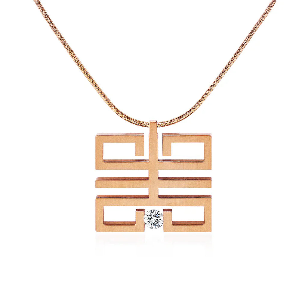 PT114RG B.Tiff Rose Gold Feliĉo Pendant