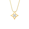 PT124G B.Tiff Gold Natal 1 ct Princess Cut Tension Pendant Necklace