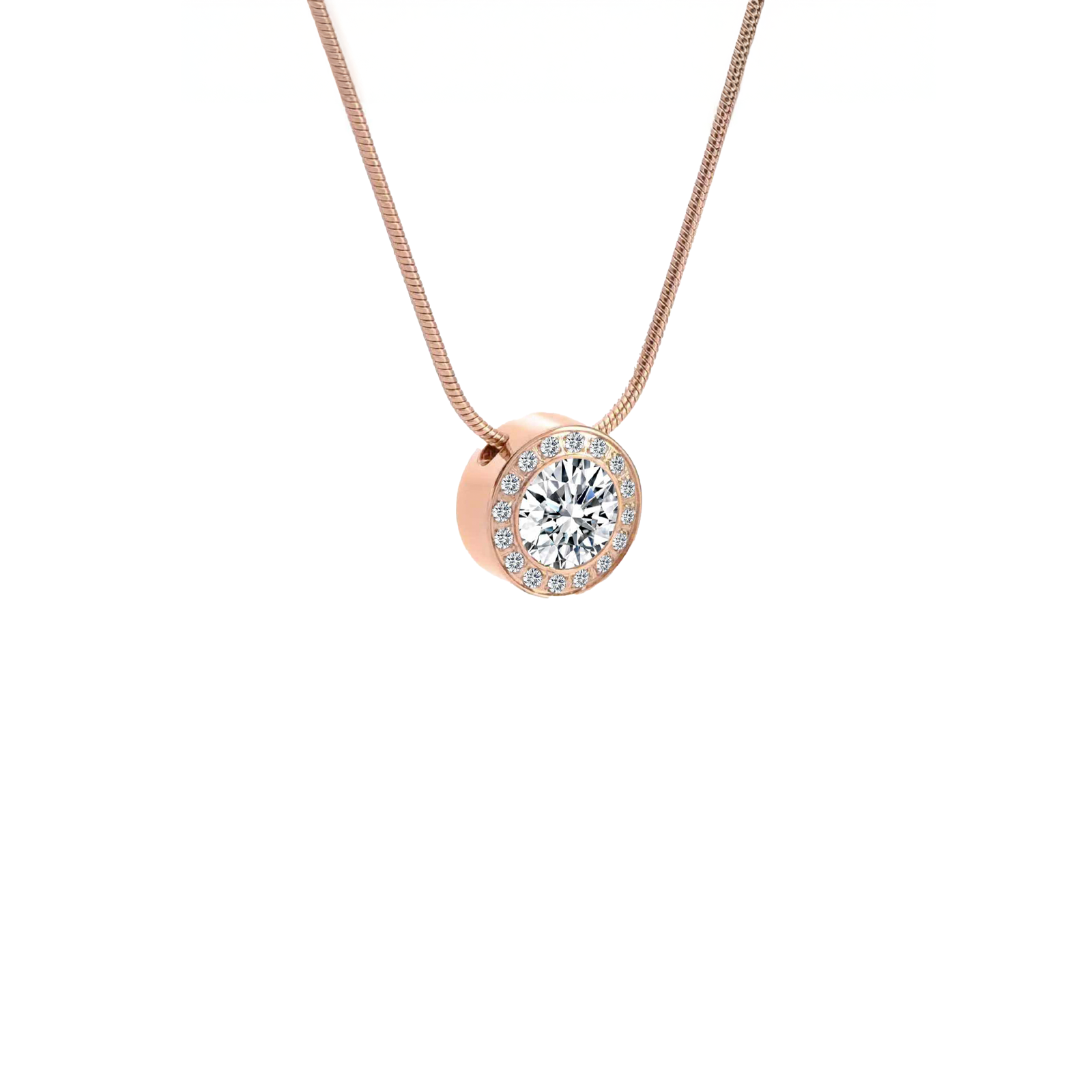 PT125RG B.Tiff Rose Gold Aŭreolo 2ct Pendant Necklace