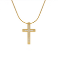 PT229G B.Tiff Gold Pavé Cross Pendant