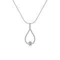PT306W B.Tiff 1 ct Solitaire Pave Larme Pendant Necklace