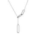 PT330W B.Tiff Adjustable Rolo Lariat Chain Necklace with Paperclip Links