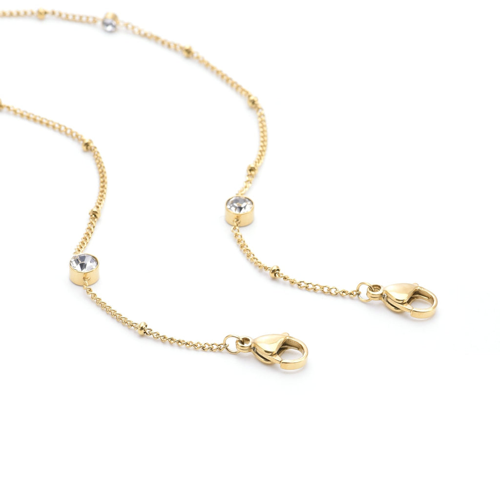 PT456G B.Tiff 8-Stone Gold Pavé Station Necklace