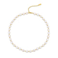 PT801G B.Tiff Gold Beads Interlaced Pearl Necklace