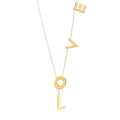 PTloveG B.Tiff Gold Adjustable Love Lariat Chain Necklace