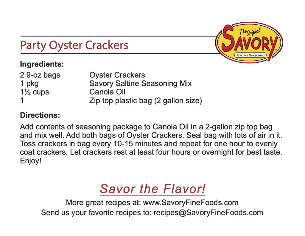 Savory Party Cracker Seasonings | 6 Flavors
