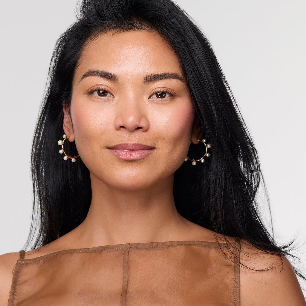 Mini Isla Pearl Hoop Earrings