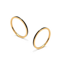RG100GB B.Tiff "The Hamptons" Black Enamel Gold Ring 2-Pack [Thin Band]