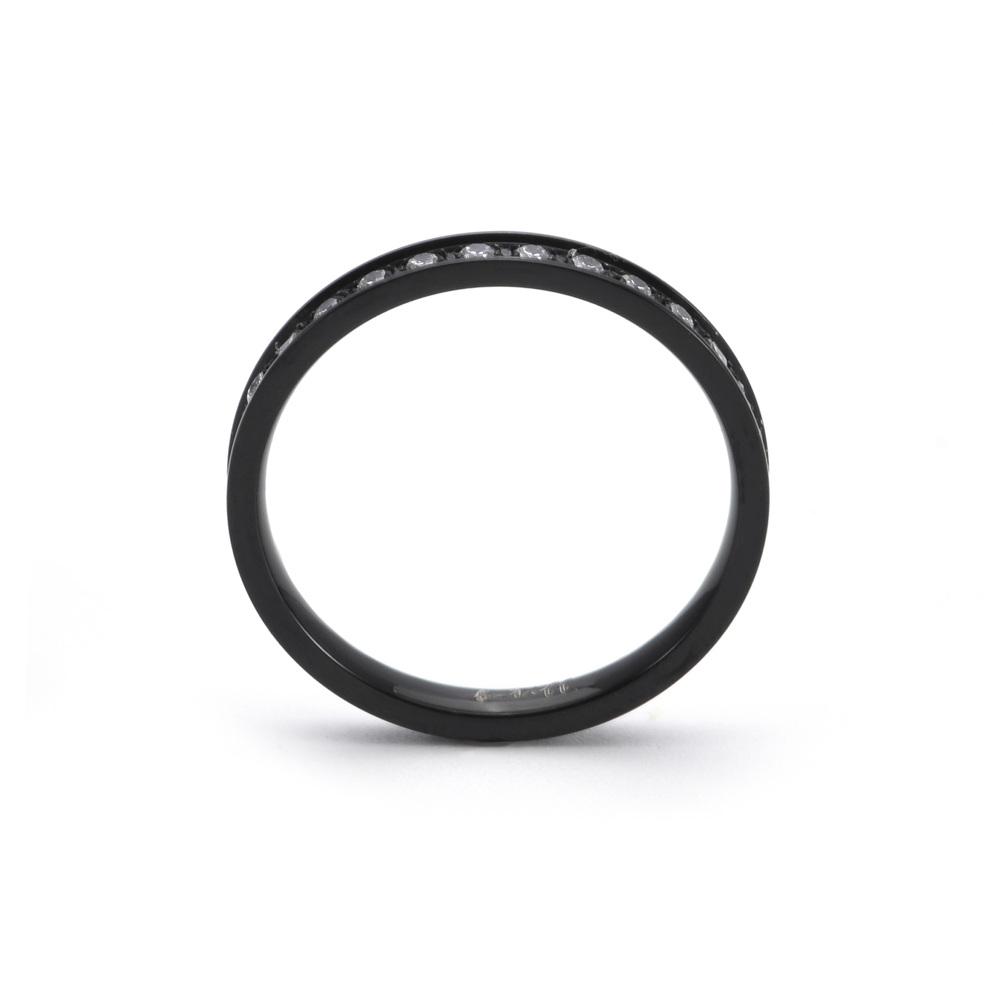 RG111B B.Tiff Black Stacking .01 ct Eternity Ring [Thin Band]