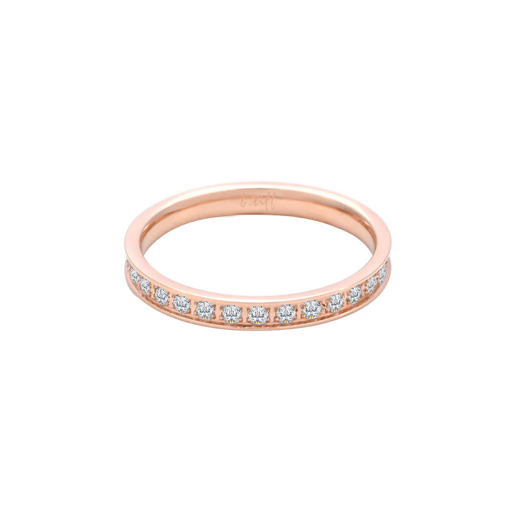 RG111RG B.Tiff Rose Gold Stacking .01 ct Eternity Ring [Thin Band]