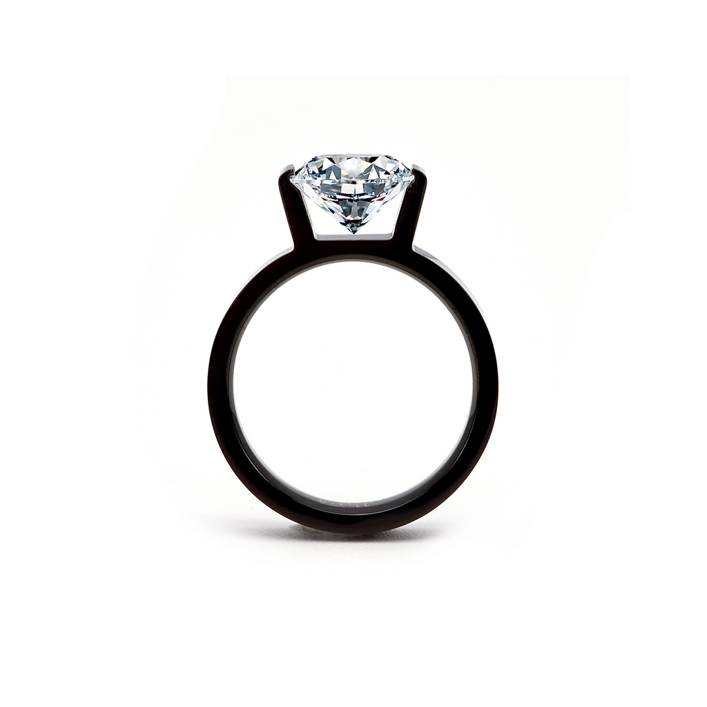 RG228B B.Tiff Black 2 ct Cushion Cut Engagement Ring