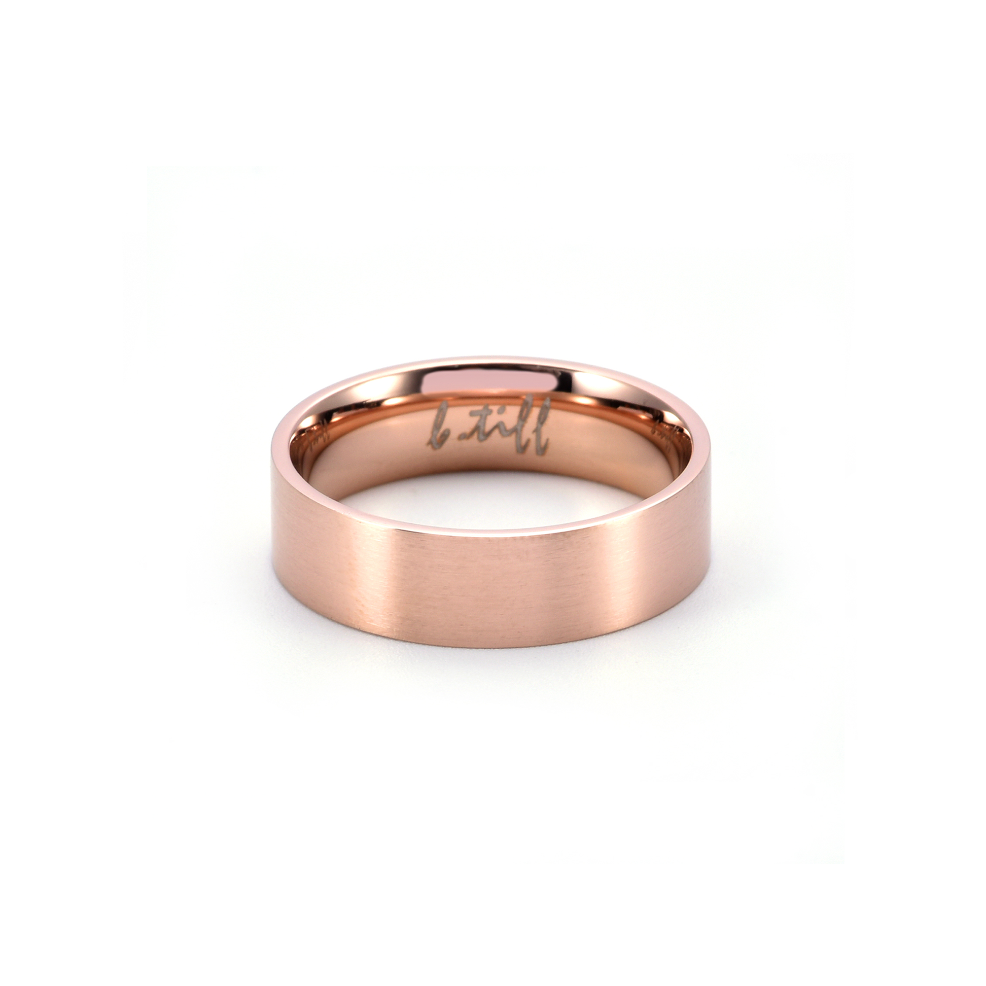 RG600RG B.Tiff Rose Gold Simplicity 6mm Stacking Plain Ring