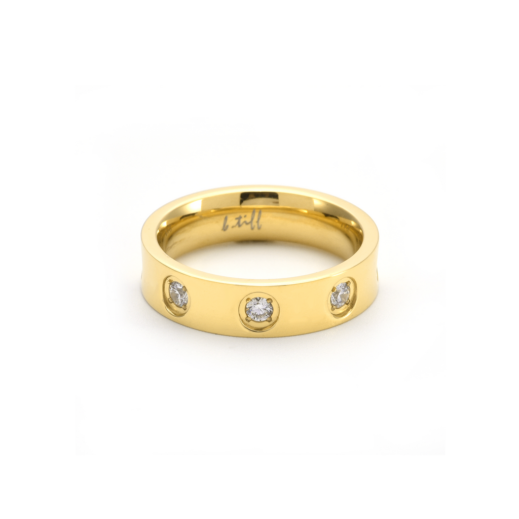 RG808G B.Tiff Gold 8-Stone Pave Ring