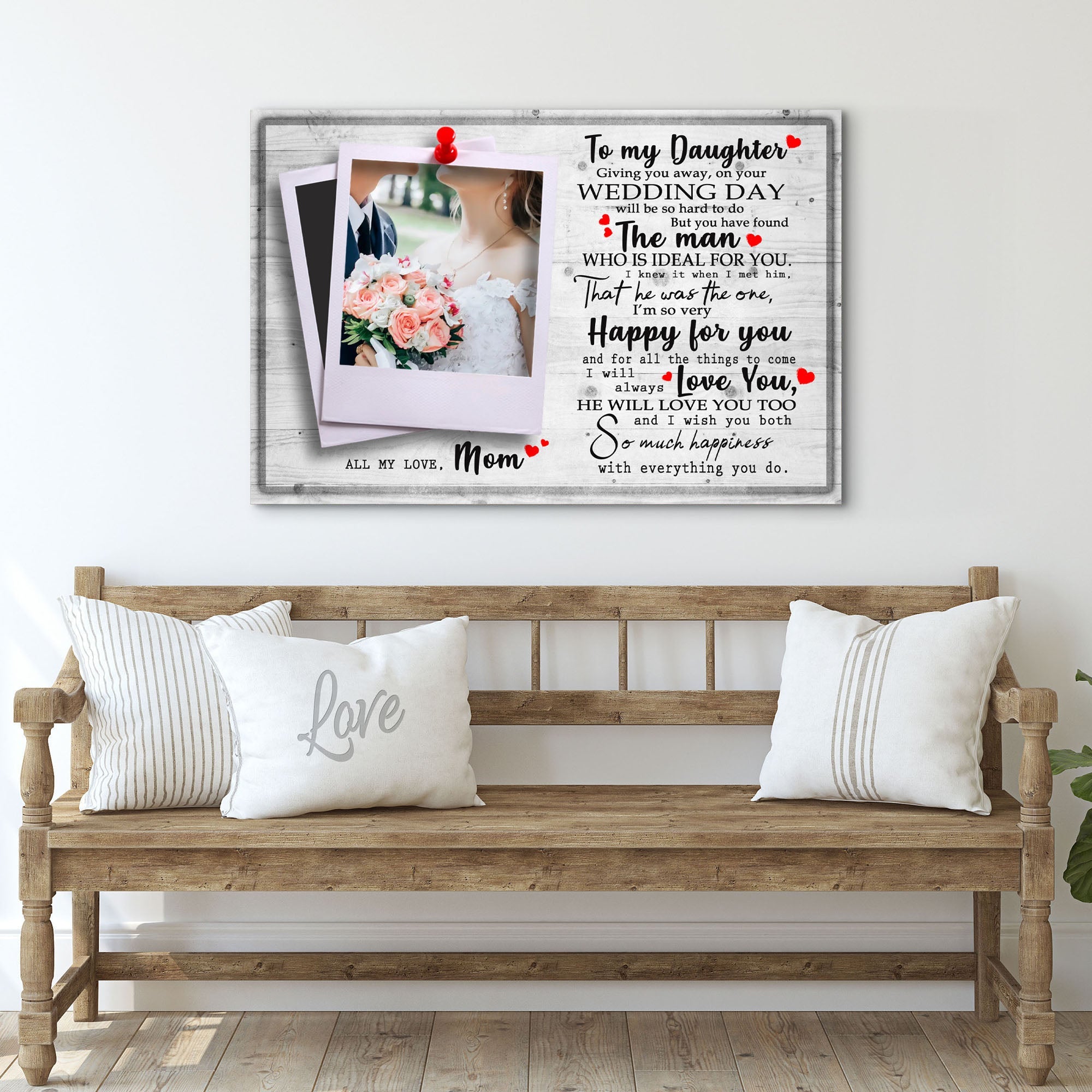 To My Daughter Marriage Message Sign
