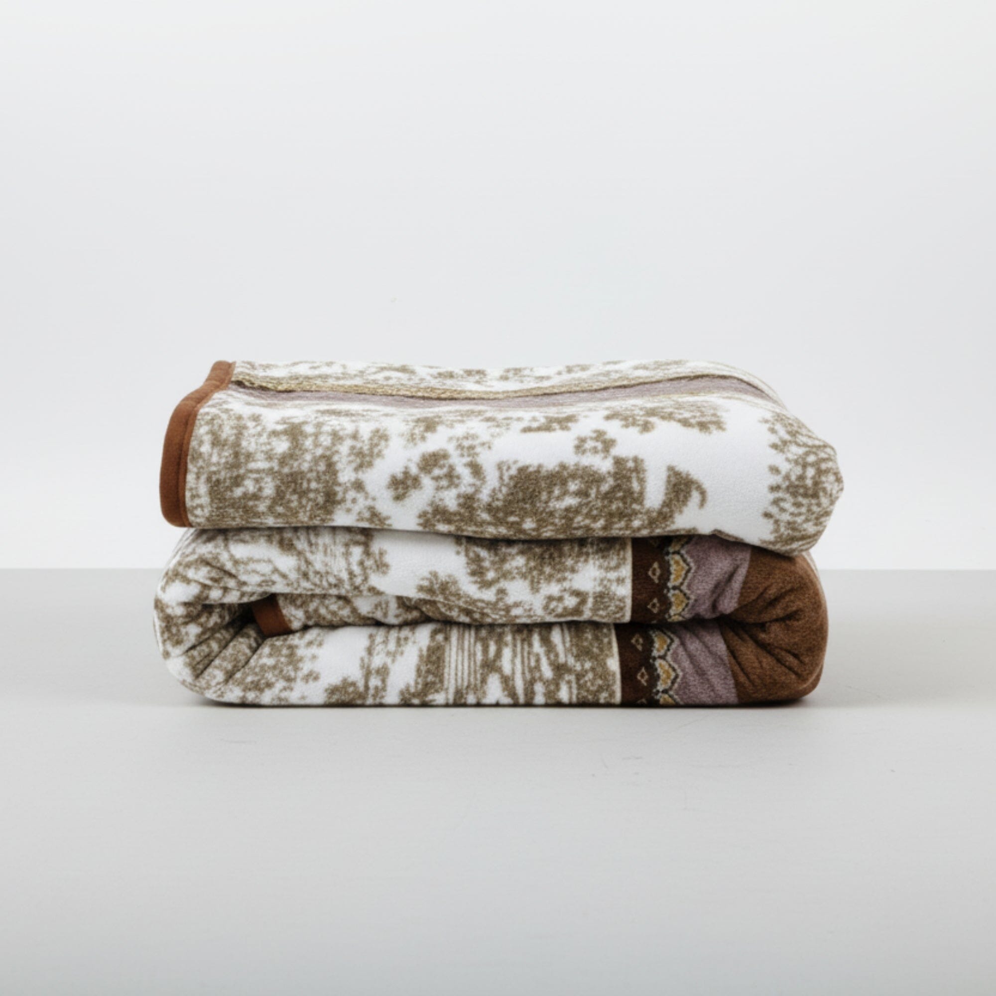 DaDa Bedding Elegant Twilight Lavender Brown Floral Flannel Mink Fleece Throw Blanket (XY9879)