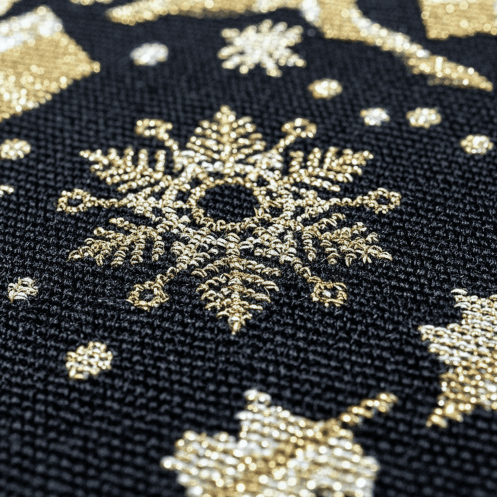 DaDa Bedding Magical Golden Reindeer Woven Tapestry Dining Table Runner (18272)