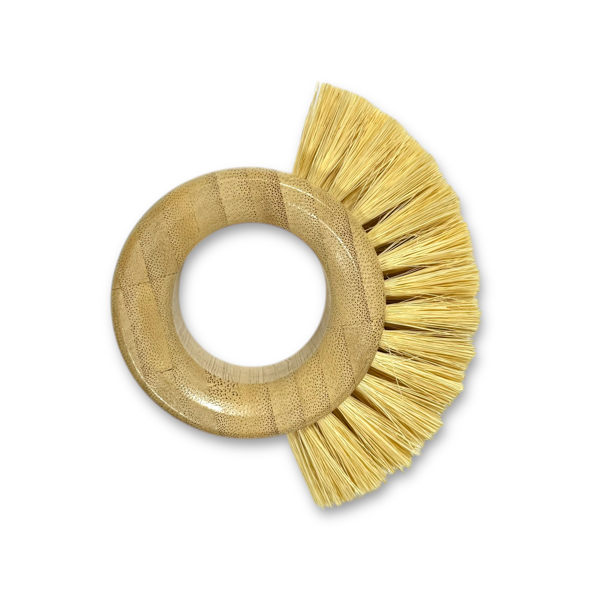 Round Sisal Bristle Bamboo Ring Brush