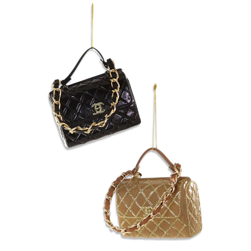 Chanel Luxe Handbag Glass Ornament