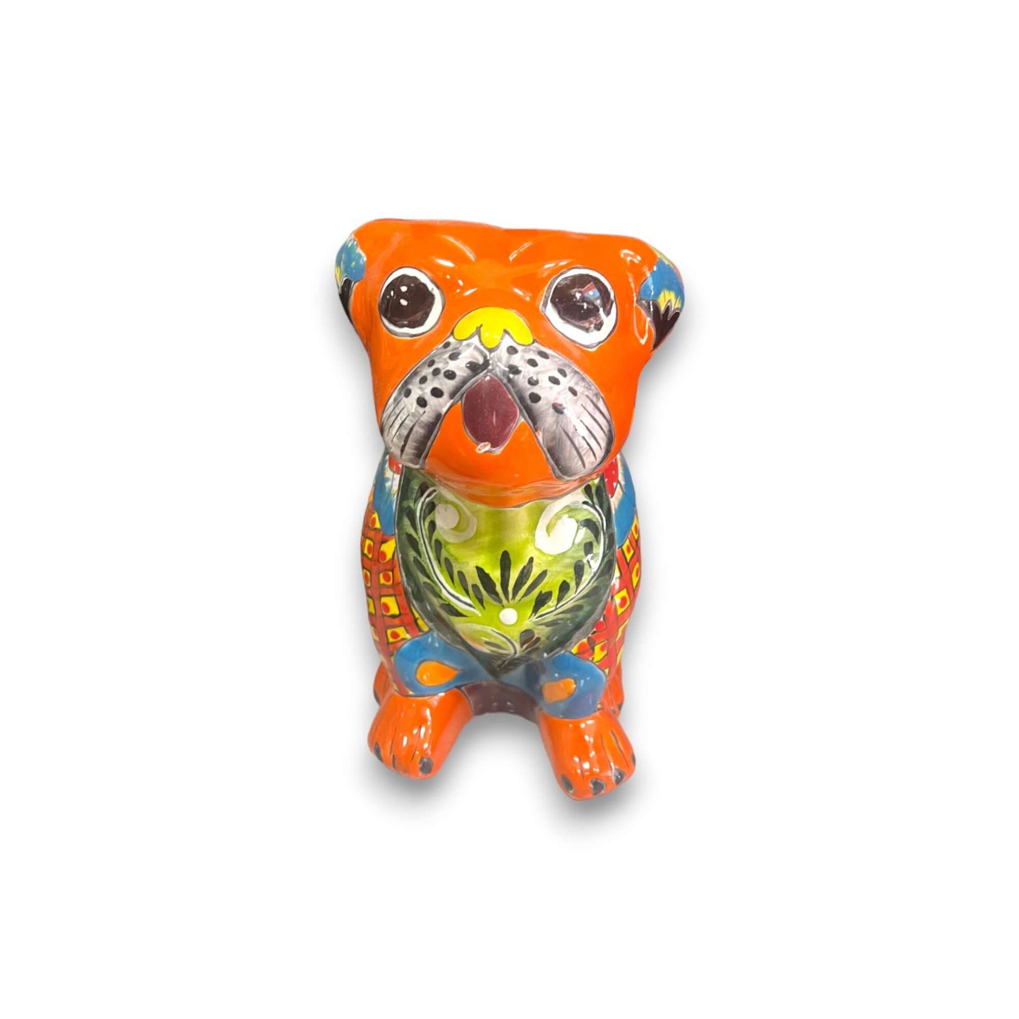Talavera Bulldog Statue | Colorful Handmade Mexican Art