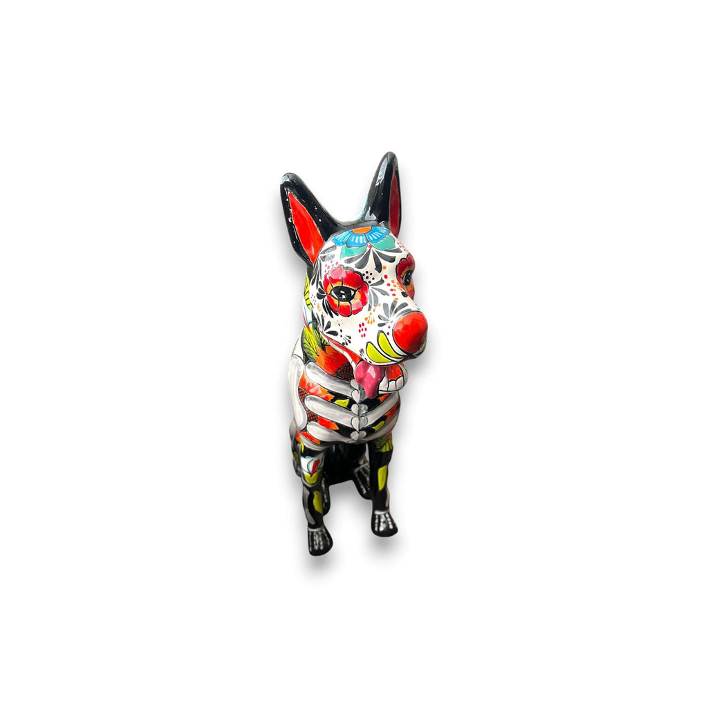 Day of the Dead Talavera Dog Statue | Mexican Ceramic Sculpture