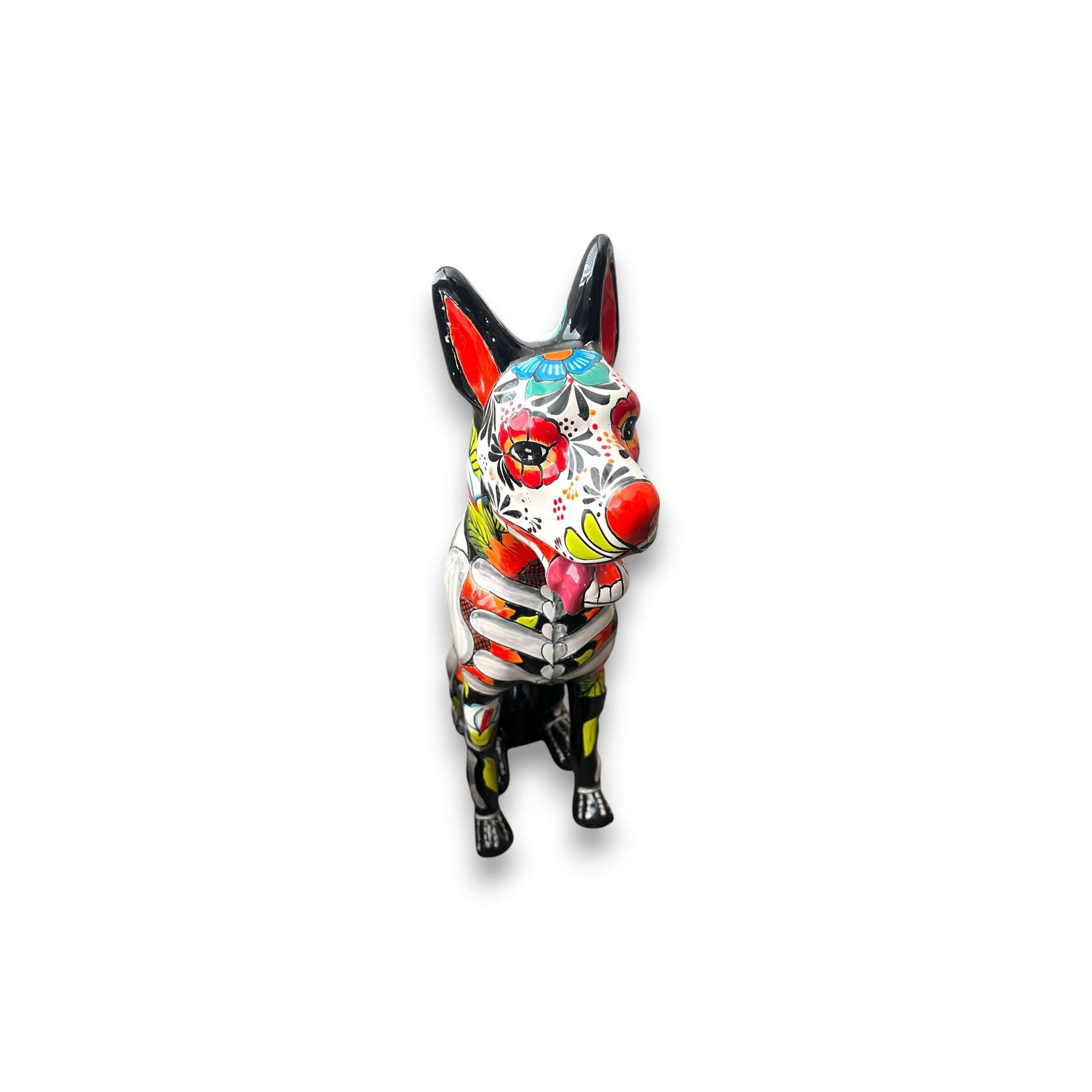 Day of the Dead Talavera Dog Statue | Mexican Ceramic Sculpture