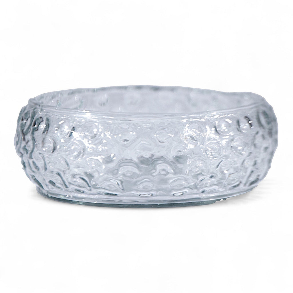 Hand-Blown Glass Inverted Hobnail Bowl