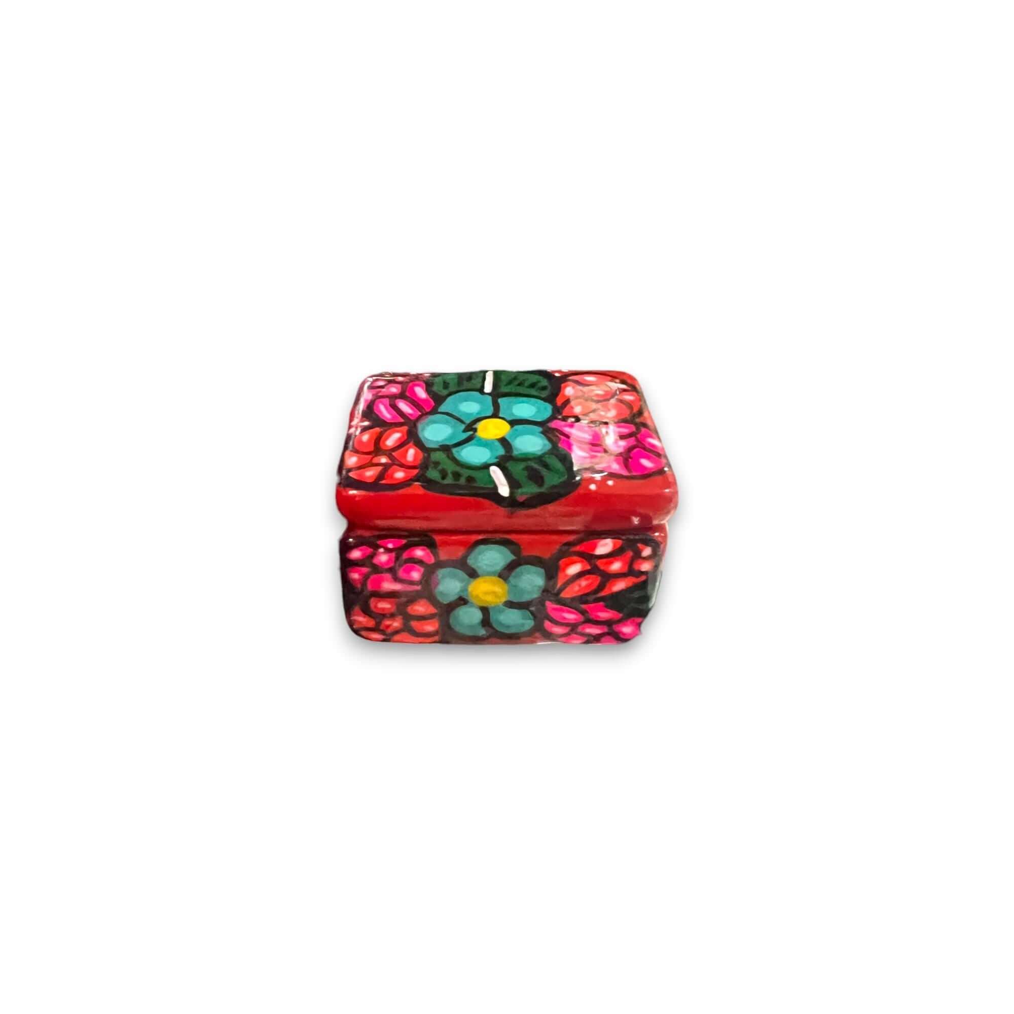Colorful Hand-Painted Guerrero Jewelry Box | Mexican Ceramic Chest