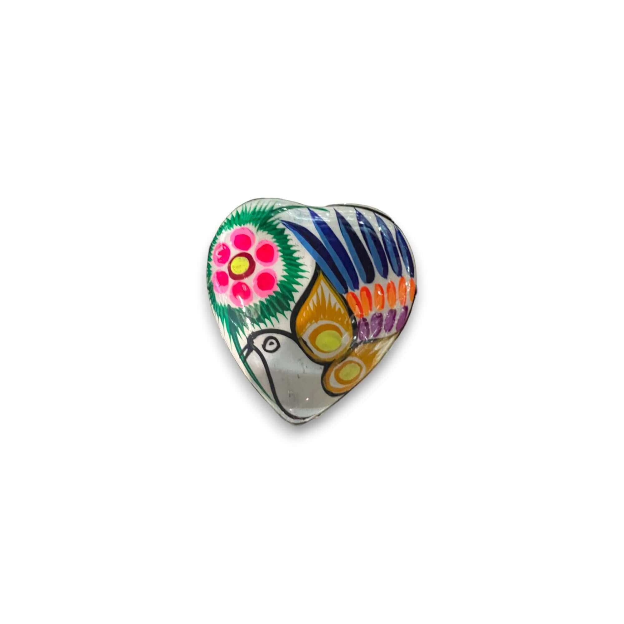 Guerrero Heart-Shaped Jewelry Box | Mexican Ceramic Earring Holder