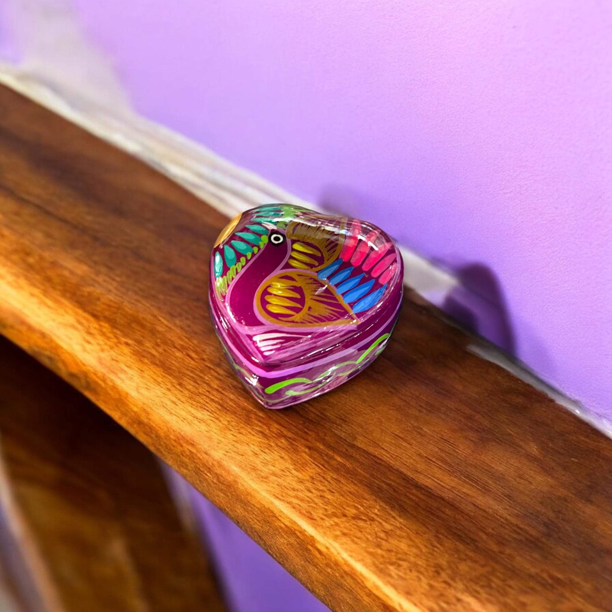 Guerrero Heart-Shaped Jewelry Box | Mexican Ceramic Earring Holder