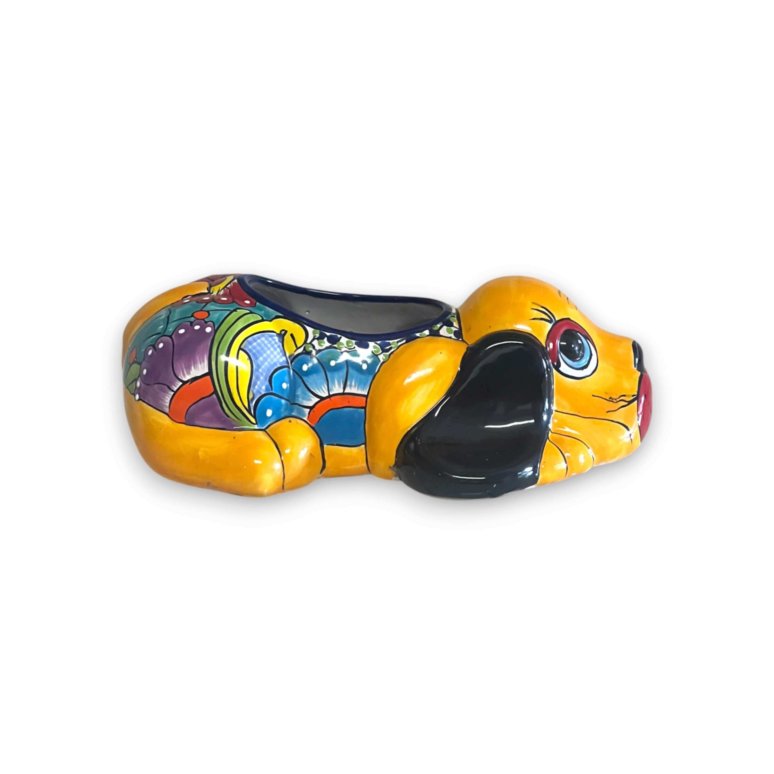 Talavera Dog Planter | Hand-Painted Mexican Pottery Decor