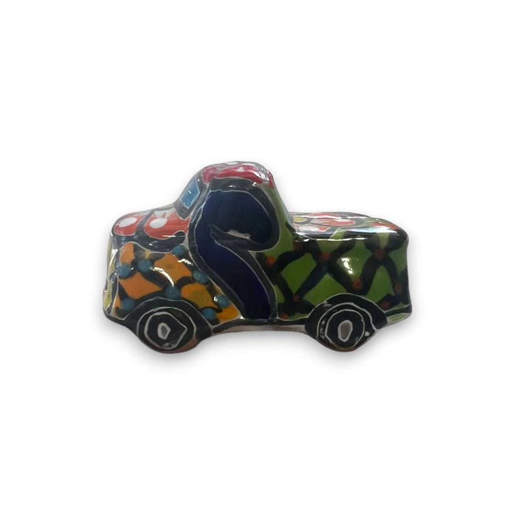 Hand-painted Talavera Truck Figurine | Mexican Artisanal Whimsy
