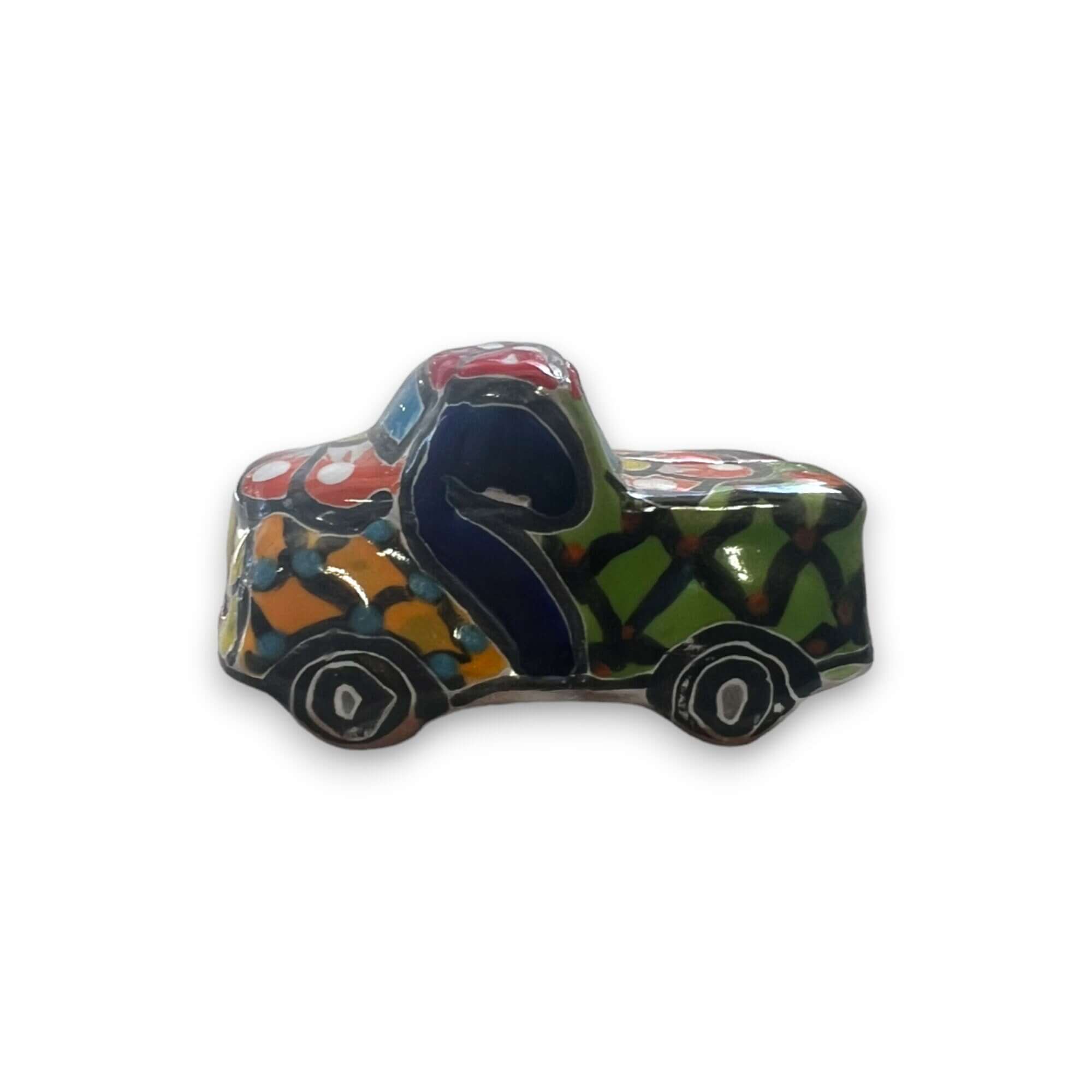 Hand-painted Talavera Truck Figurine | Mexican Artisanal Whimsy