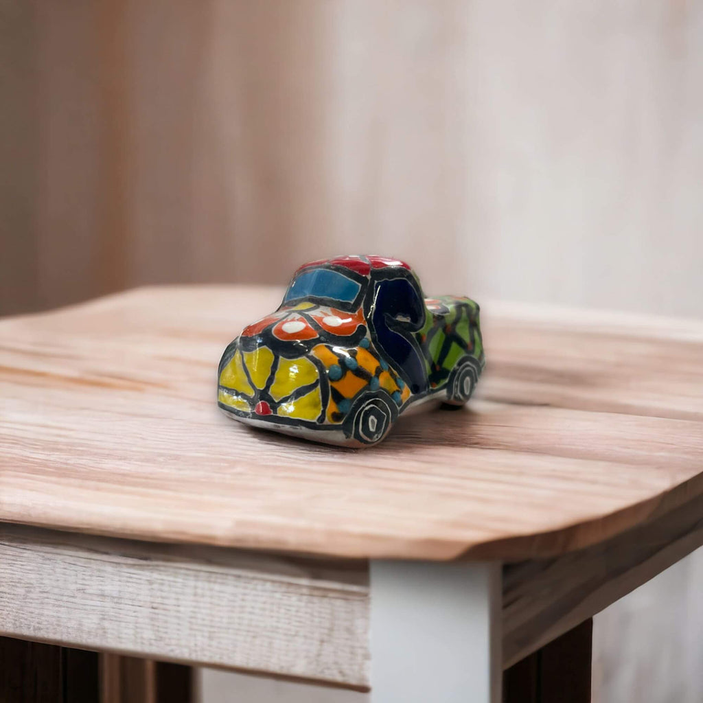 Hand-painted Talavera Truck Figurine | Mexican Artisanal Whimsy