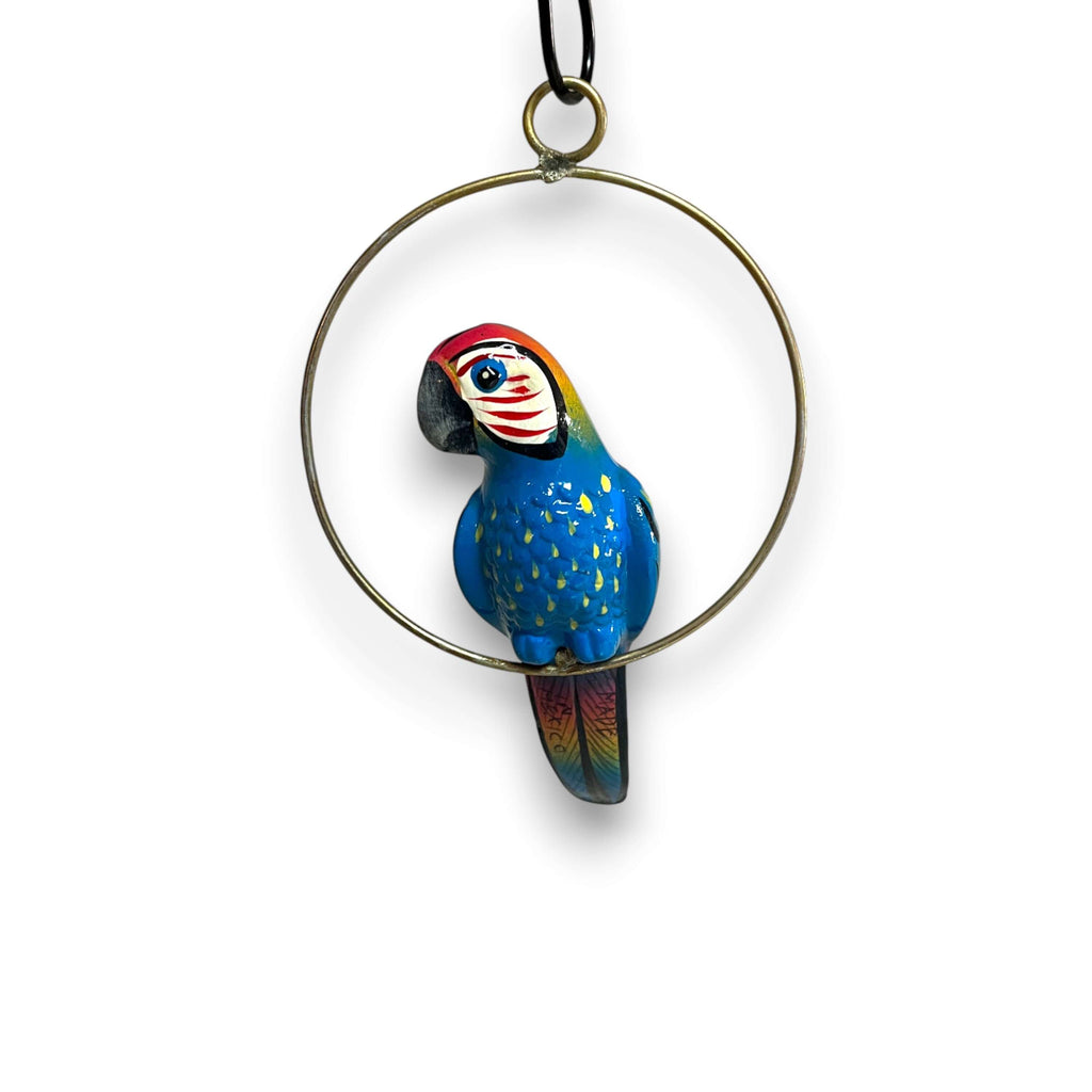 Mini Talavera Parrot | Hand-Painted Hanging Accent