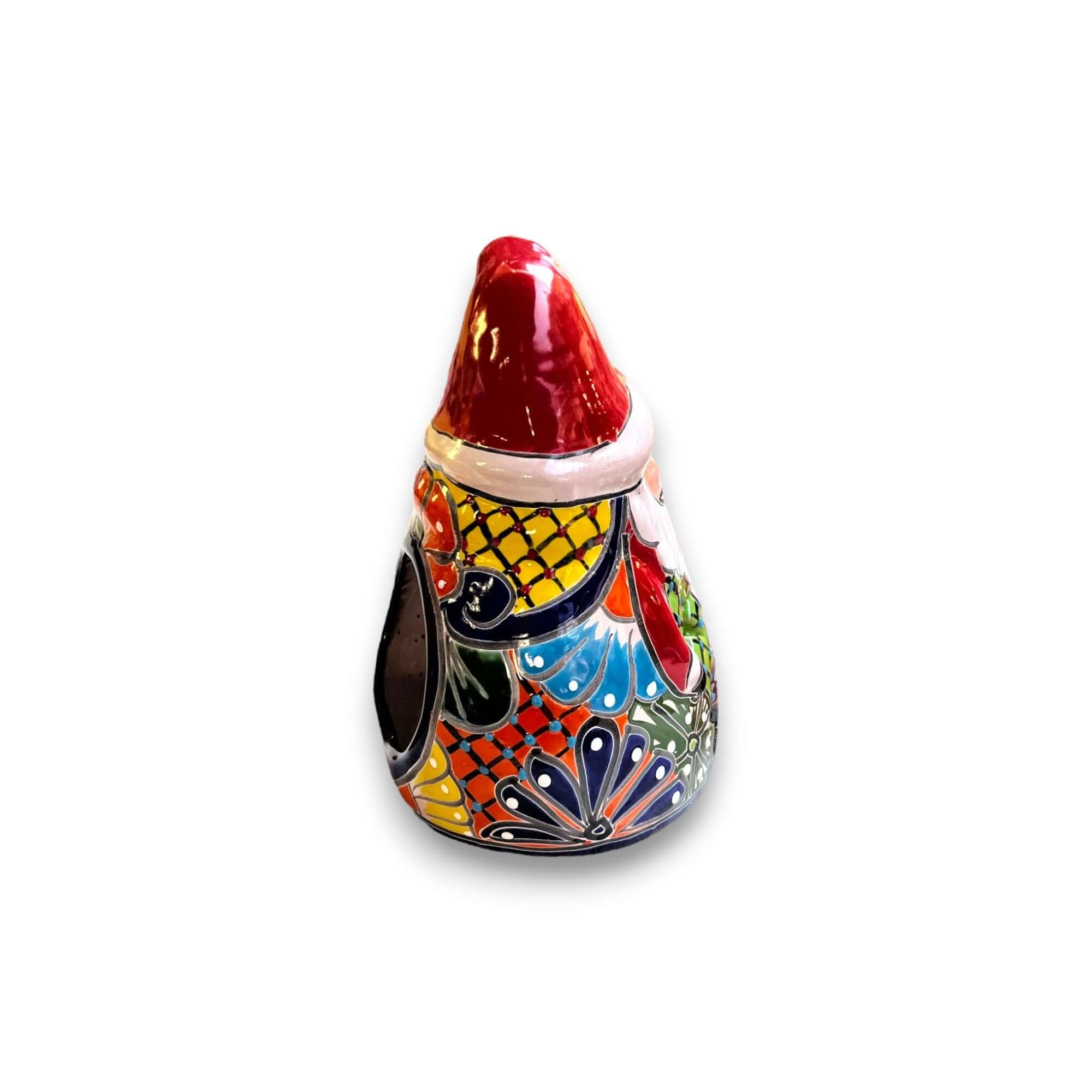 Festive Hand-Painted Talavera Santa Statue | Christmas Decor