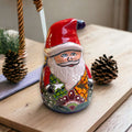 Festive Hand-Painted Talavera Santa Statue | Christmas Decor