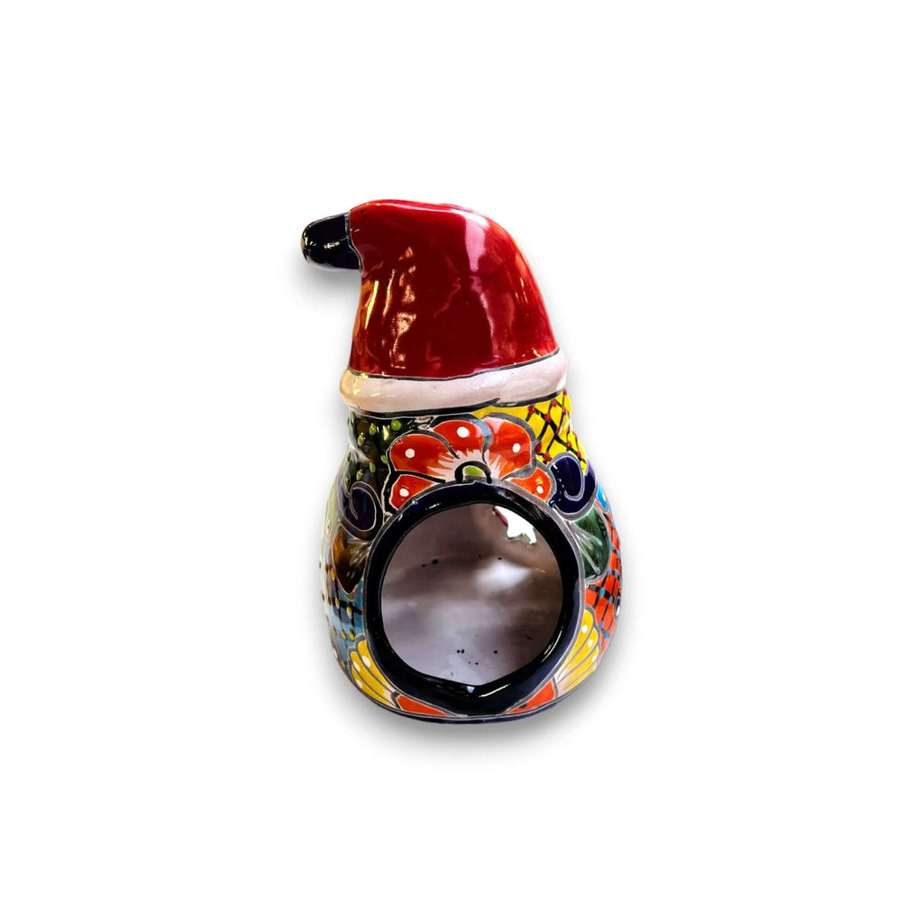 Festive Hand-Painted Talavera Santa Statue | Christmas Decor