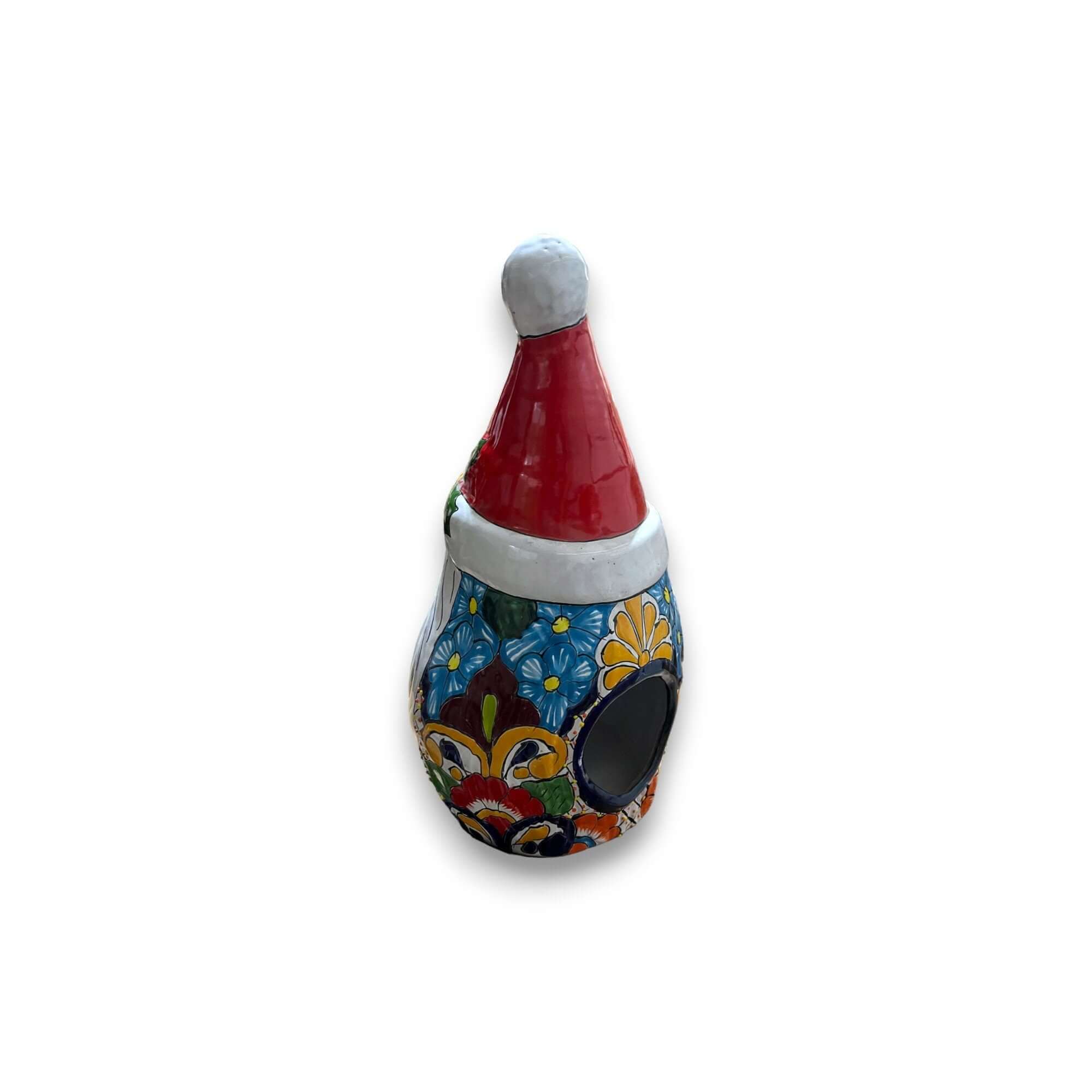 Hand-Painted Talavera Santa Statue | Festive Christmas Decoration